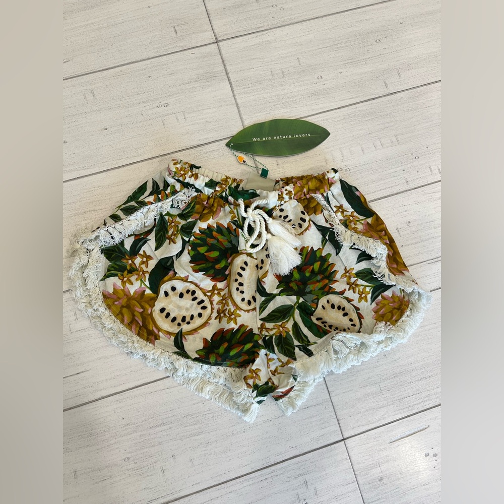 New Farm Rio x Anthropologie Biriba Off-white Shorts NWT XS